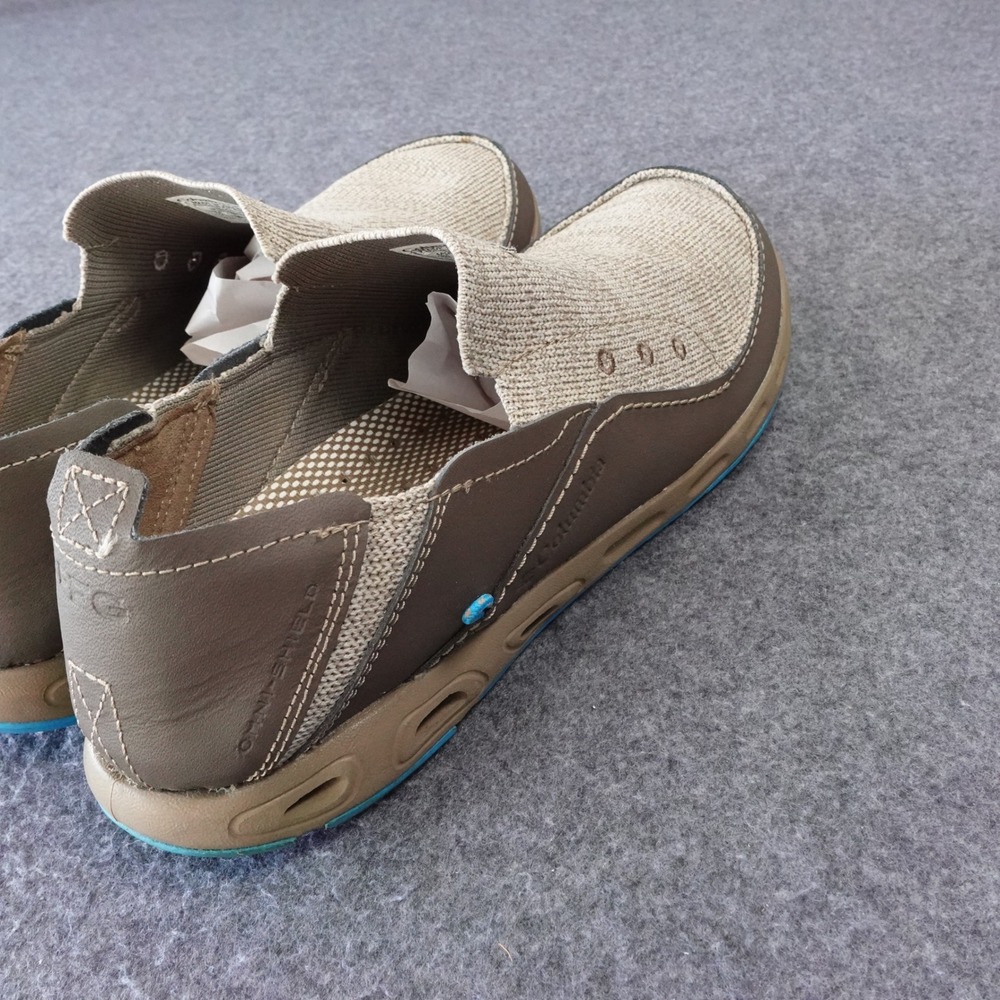 Columbia Men's Beige and Brown Slip-On Boat Shoes with Blue Accent - Picture 3 of 7